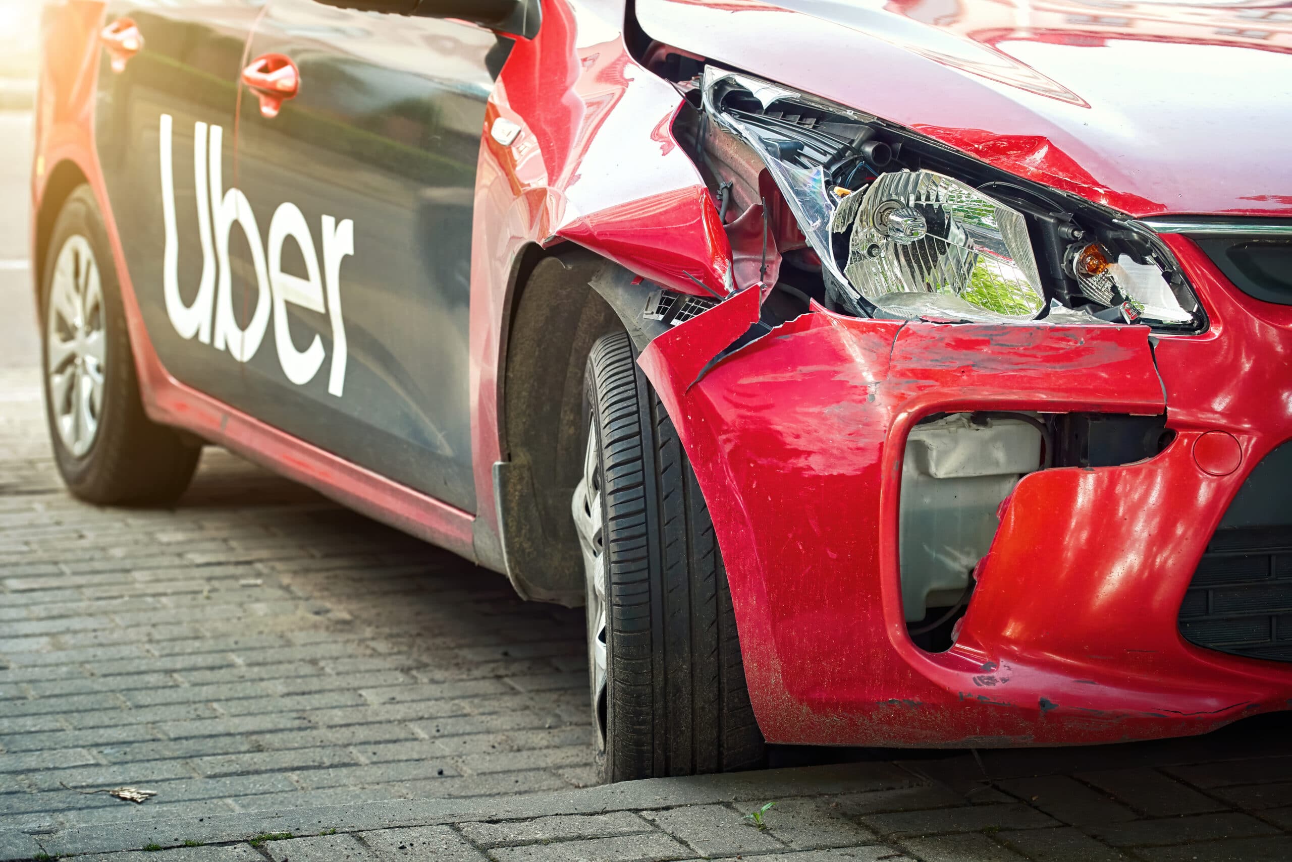 An Uber Car involved in an accident